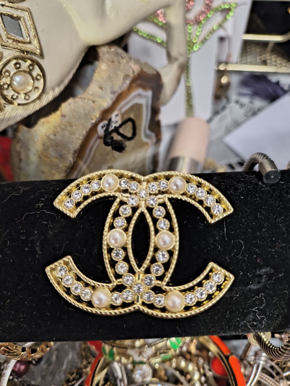 Rare!Chanel Pearl&Stone Brooch